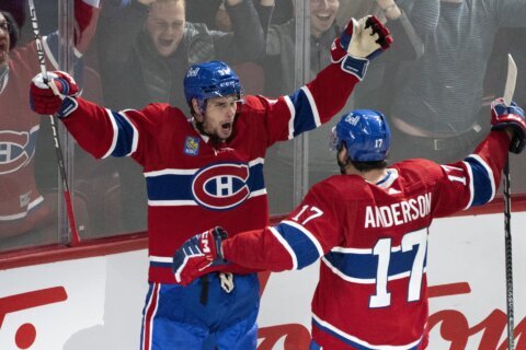 Anderson scores late goal, Canadiens beat Maple Leafs 4-3