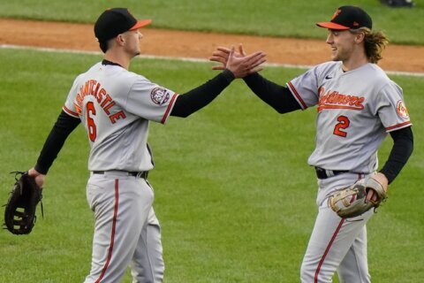 Orioles finally allow a run, but beat Tigers 2-1 anyway