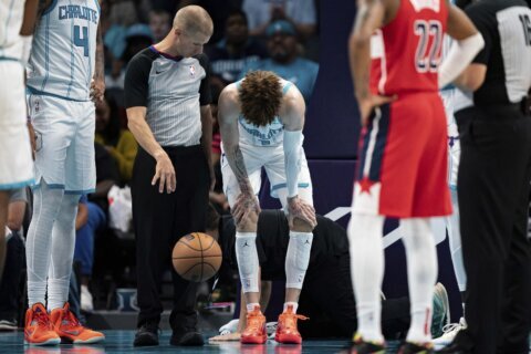 LaMelo Ball sprains left ankle in Hornets loss to Wizards