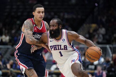 76ers star Harden out a month with right foot tendon strain