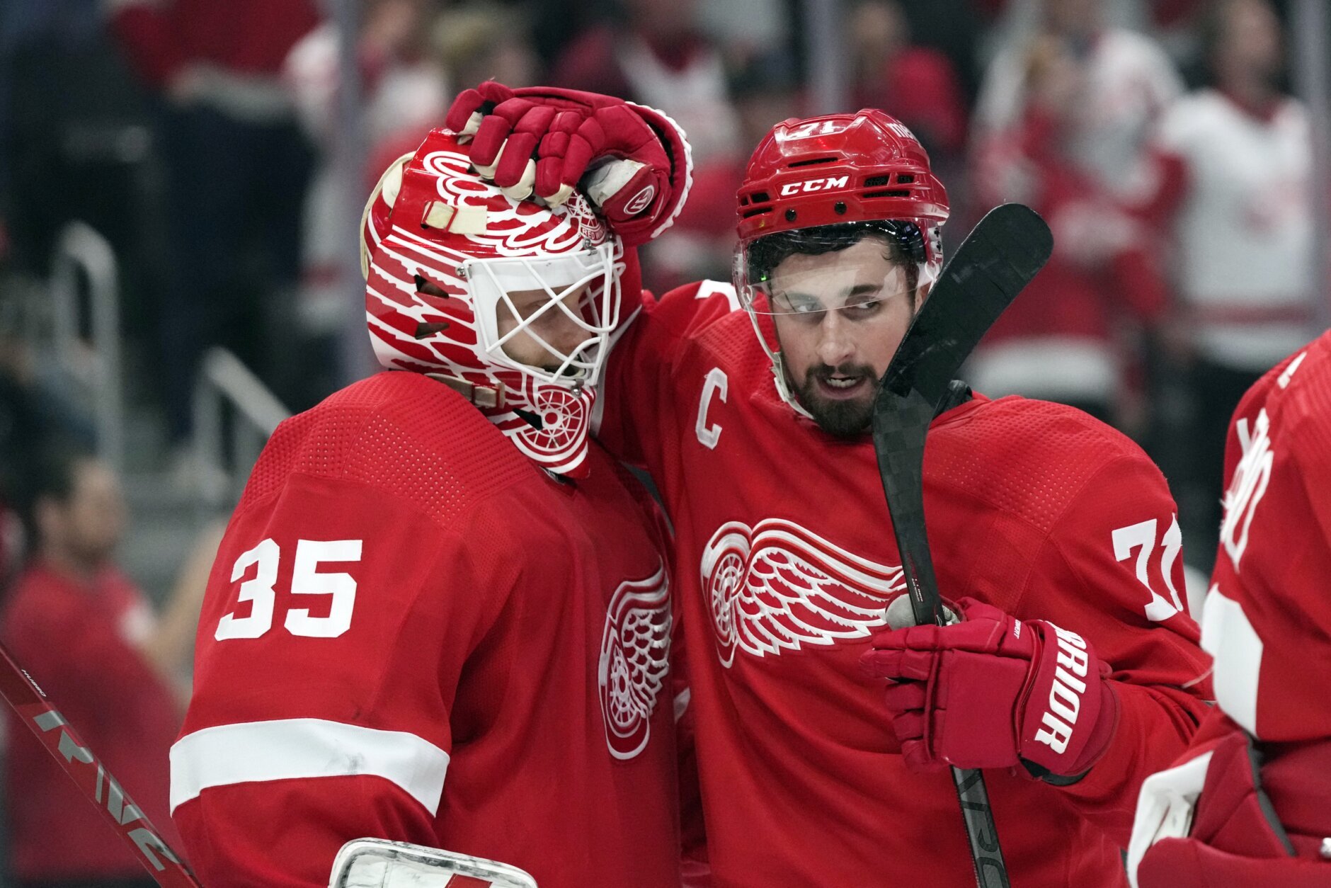 Michael Rasmussen as the Red Wings return from the NHL All-Star