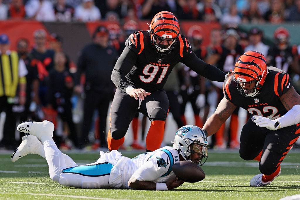 <p><em><strong>Panthers 21</strong></em><br />
<em><strong>Bengals 42</strong></em></p>
<p>This game hadn&#8217;t even reached halftime and Josh Mixon won fantasy games across the nation, while P.J. Walker reverted back to XFL form to all but ensure Baker Mayfield will again be the starter in Carolina. This game was like watching a kid in Cincinnati play Madden on rookie — right down to the celebrations.</p>
<blockquote class="twitter-tweet tw-align-center">
<p dir="ltr" lang="zxx"><a href="https://t.co/DKzXTWOsNL">pic.twitter.com/DKzXTWOsNL</a></p>
<p>— Dan Le Batard Show with Stugotz (@LeBatardShow) <a href="https://twitter.com/LeBatardShow/status/1589334362570764288?ref_src=twsrc%5Etfw">November 6, 2022</a></p></blockquote>
<p><script async src="https://platform.twitter.com/widgets.js" charset="utf-8"></script></p>
