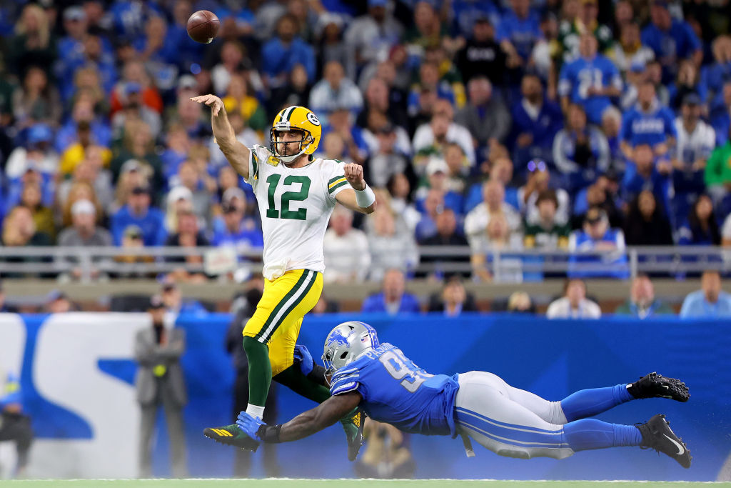 <p><em><strong>Packers 9</strong></em><br />
<em><strong>Lions 15</strong></em></p>
<p>Aaron Rodgers had his first career game with two red zone interceptions and his first 3-interception game since 2017. Green Bay&#8217;s issues aren&#8217;t all his fault, but he should have just walked away after last season.</p>
