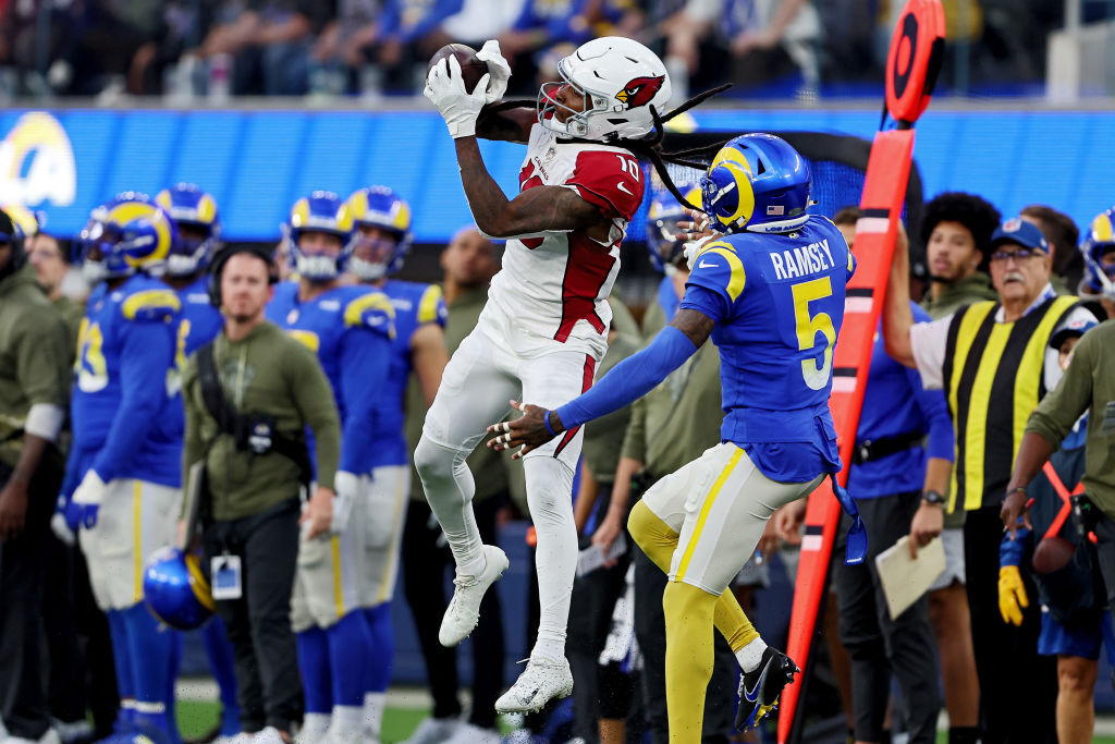 <p><em><strong>Cardinals 27</strong></em><br />
<em><strong>Rams 17</strong></em></p>
<p>As Washington fans know well, Colt McCoy is as gutsy a quarterback as there is in the NFL. But this is about DeAndre Hopkins, who has double-digit catches in three of his four games this season for a Cardinals squad that&#8217;s 10-4 since the start of last season when he plays. Can a receiver win MVP if he misses the first six games but Arizona makes the playoffs?</p>

