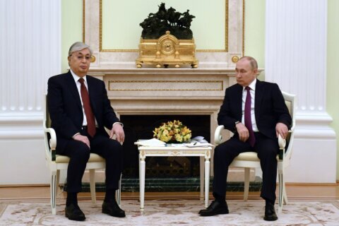 Kazakh leader meets Putin in first post-election trip abroad