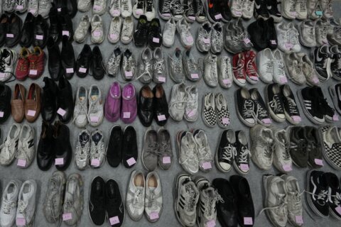 After tragic crush, lost shoes await owners at Seoul gym