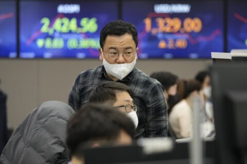 Asian shares gain after Fed chair signals slower rate hikes