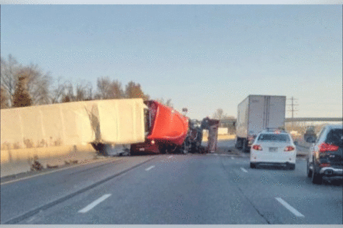 Overturned truck, fuel spill paralyze I-95 north of Baltimore for hours
