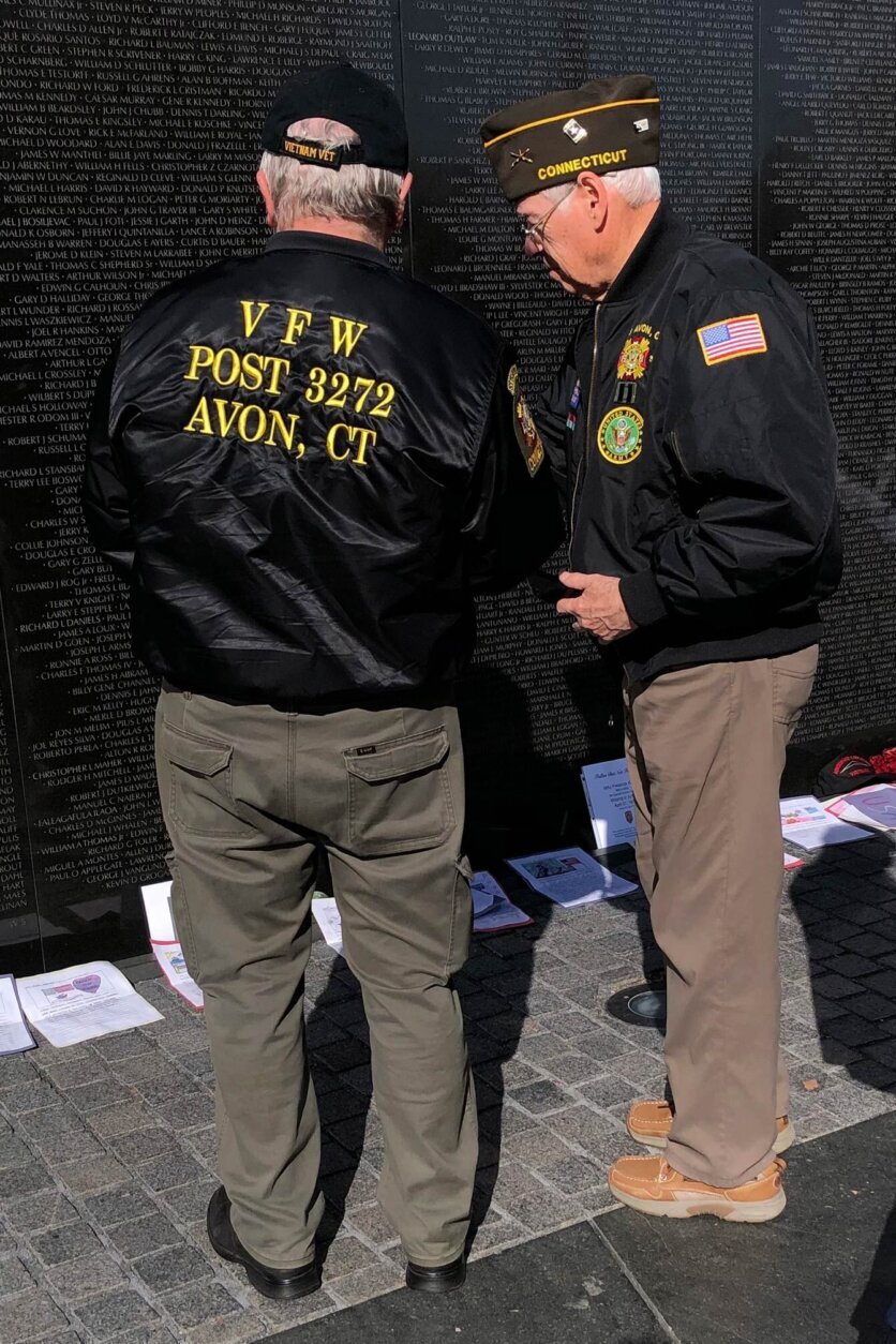 Veterans at the Vietnam Veterans Memorial.