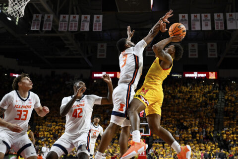 No. 22 Maryland tops No. 16 Illinois 71-66 to stay unbeaten