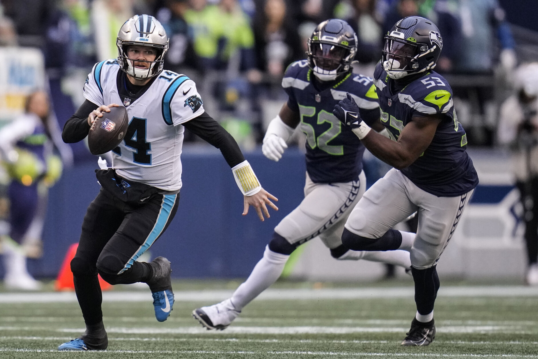 <p><em><strong>Panthers 30</strong></em><br />
<em><strong>Seahawks 24</strong></em></p>
<p>Am I the only one who feels like this result hurts Washington as much as it helps? Seattle&#8217;s loss pushed the Commanders into control of the 6-seed in the NFC but the Burgundy and Gold historically do their best work with their backs against the wall. Does this change the mojo moving forward?</p>

