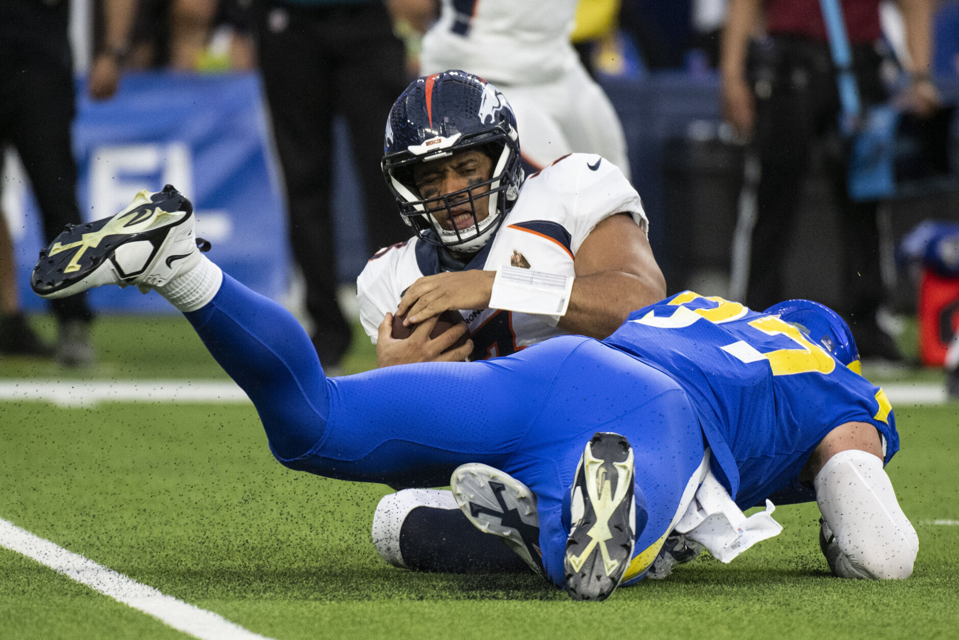 <p><em><strong>Broncos 14</strong></em><br />
<em><strong>Rams 51</strong></em></p>
<p>Imagine giving up the bevy of picks, players and money for Russell Wilson that Denver did, only to watch Baker Mayfield – just 12 days with his new team – play twice as well as Russ (and I mean that quite literally; Baker&#8217;s 124.7 passer rating was more than double Wilson&#8217;s 54.2) to lead the Rams to the biggest blowout victory in Christmas Day history that also drops the Broncos to 4-11. Denver needs a hard control-alt-delete – top to bottom.</p>
