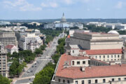 General view of Pennsylvania avenue and the United States Capitol in downtown Washington DC, on July 19, 2022. (Photo by Daniel SLIM / AFP) (Photo by DANIEL SLIM/AFP via Getty Images)