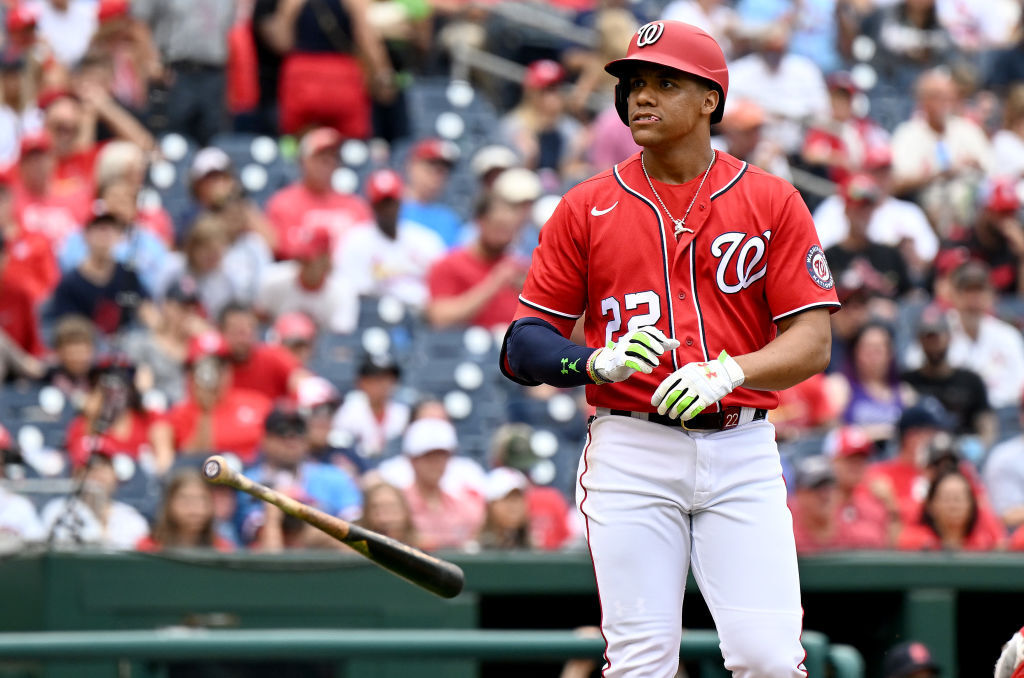 <h3>The Nationals&#8217; blockbuster trade of Juan Soto</h3>
<div>The Nationals were expected to start a rebuild after making many moves during and around the trade deadline of 2021 (Trea Turner, Max Scherzer, etc.) but even the truest Nats fan didn’t think it would be this bad.</div>
<div></div>
<div>During their major league-worst 55-107 season, the Nationals said adios to Juan Soto and Josh Bell, getting in return a slew of prospects. “Gone&#8221; Soto ended up going to a playoff team and will likely get paid more than he would have gotten in Washington (although probably never what agent Scott Boras wanted or thought).</div>
<div></div>
<div>The drama and frustration of Soto leaving the Nats will be felt for a long, long time &#8212; long beyond the Padres&#8217; visit to Nats Park May 23-25.</div>
<p><em>&#8212; J. Brooks</em></p>
