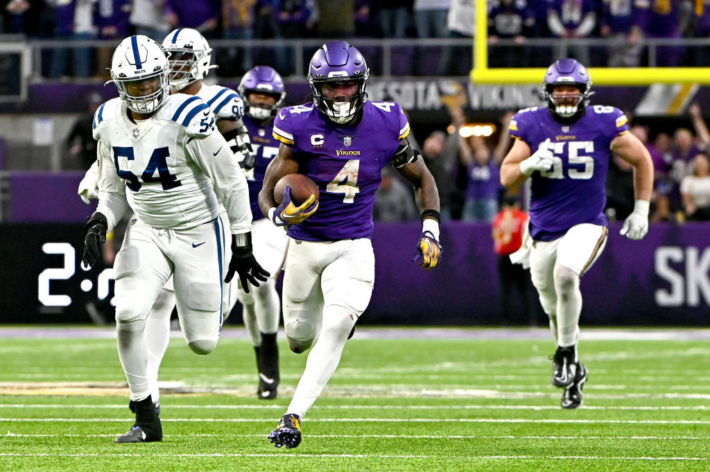 <p><b><i>Colts 36</i></b><br />
<b><i>Vikings 39 (OT)</i></b></p>
<p>Despite the delicious symmetry of Jeff Saturday coaching a game on a Saturday, this just wasn’t Indy’s day.</p>
<p>Minnesota completed the greatest comeback in NFL history for their first win over the Colts in a quarter century. Keep those NFC North champion T-shirts and hats, Vikings fans — <a href="https://profootballtalk.nbcsports.com/2022/12/12/vikings-may-eventually-get-their-t-shirt-and-hat-and-not-much-more/" target="_blank" rel="noopener">it&#8217;s likely all you&#8217;ll get this year</a>.</p>

