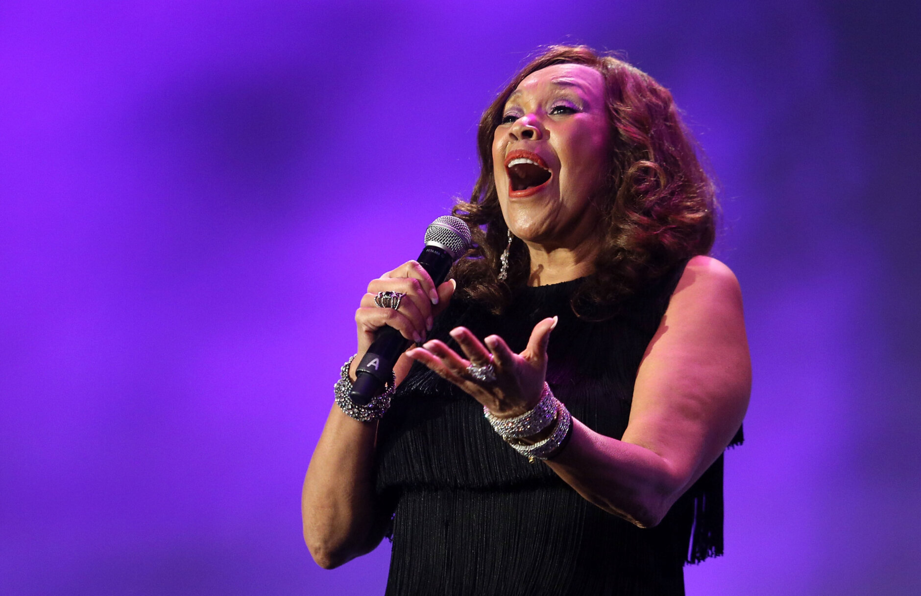 BEVERLY HILLS, CA - MARCH 03:  Anita Pointer of the Pointer Sisters performs onstage at the Venice Family Clinic's 32nd Annual Silver Circle Gala held at The Beverly Hilton Hotel on March 3, 2014 in Beverly Hills, California.  (Photo by Mike Windle/Getty Images for VFC)