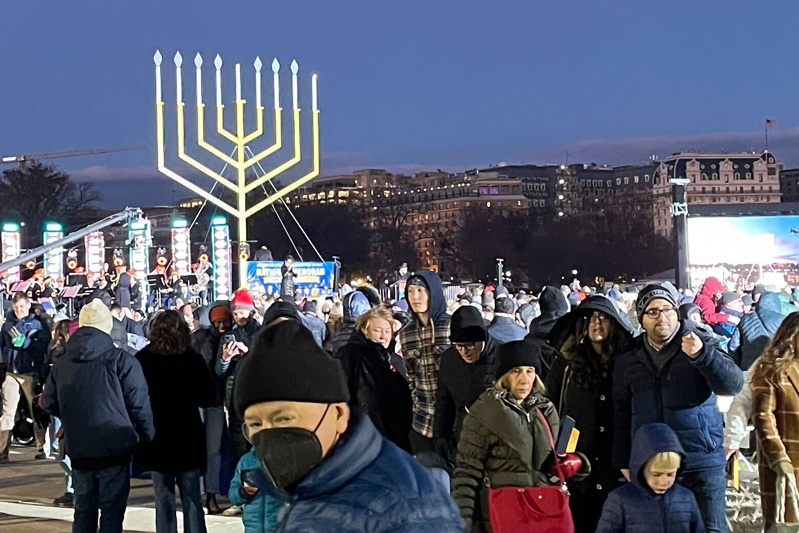 People gather for the National Menorah Lighting