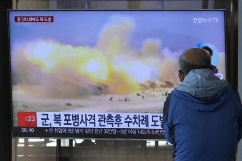 North Korea fires artillery again over South’s drills