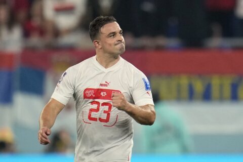 Switzerland beats Serbia 3-2 to reach last 16 of World Cup