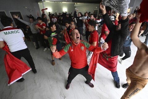 Moroccans celebrate historic World Cup win against Spain