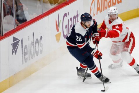 Nic Dowd’s two-goal night powers Capitals to overtime win over Red Wings