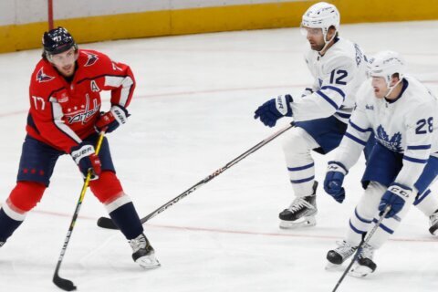 Capitals’ TJ Oshie listed as day-to-day after leaving game vs. Maple Leafs
