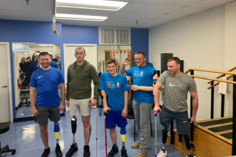 Wounded Ukrainian soldiers receive prosthetics in Silver Spring