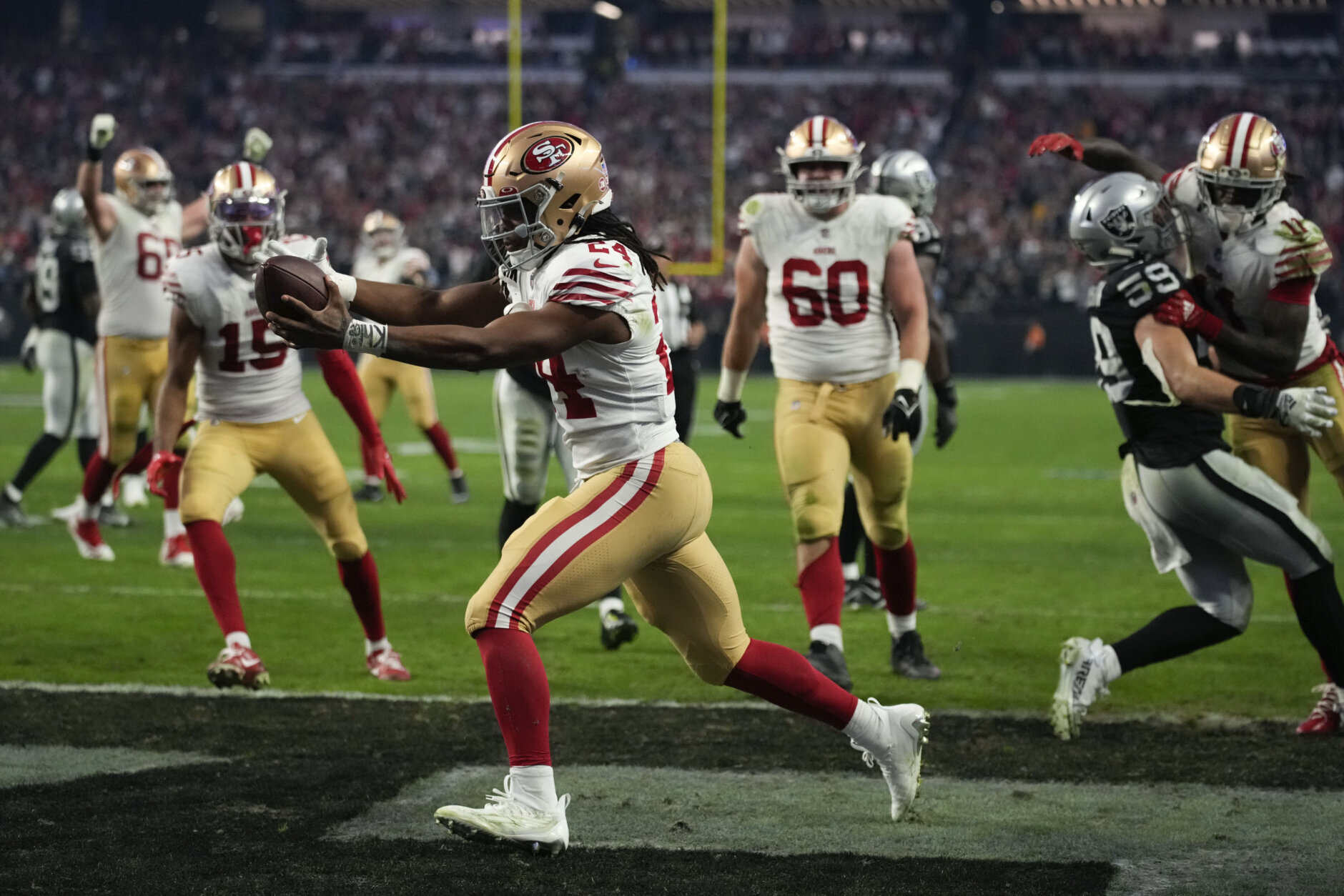 <p><b><i>49ers 37</i></b><br />
<b><i>Raiders 34 (OT)</i></b></p>
<p>These two former Bay Area neighbors couldn’t have grown further apart.</p>
<p>San Francisco is enjoying its longest win streak (nine games) since 1997 and looks like a Super Bowl contender <a href="https://profootballtalk.nbcsports.com/2022/12/30/kyle-shanahan-would-support-nick-bosa-for-overall-mvp/">with an MVP defender</a>, while Vegas&#8217; bad gamble on Josh McDaniels is <a href="https://www.raidersbeat.com/former-raiders-linebacker-laments-the-loss-of-rich-bisaccia-calls-josh-mcdaniels-tenure-in-las-vegas-a-complete-disaster-so-far/">&#8220;a complete disaster&#8221;</a> that&#8217;s setting the franchise back years. Hey, at least it frees up Derek Carr to come to Washington!</p>
