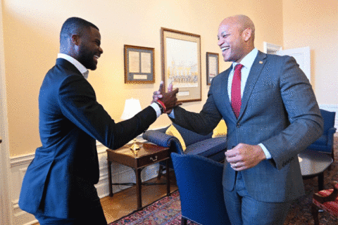 Md. Gov. Moore welcomes tennis star Frances Tiafoe to State House