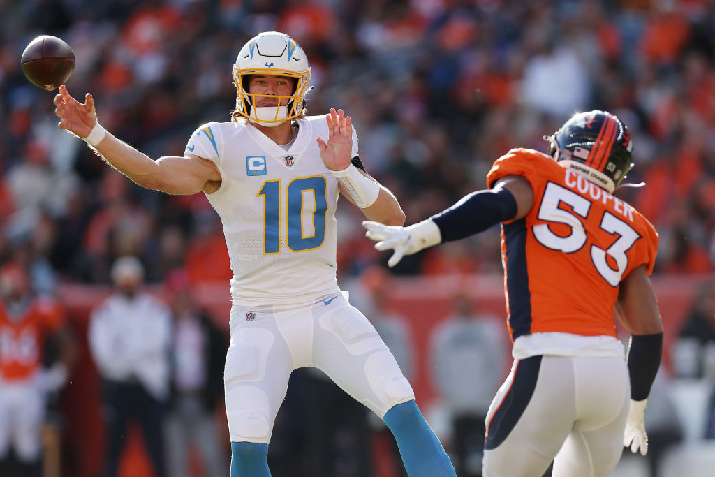 <p><em><strong>Chargers 28</strong></em><br />
<em><strong>Broncos 31</strong></em></p>
<p>Justin Herbert joins Peyton Manning as the only players with 25+ touchdowns in each of his first three seasons. The Chargers have a special QB and Saturday night&#8217;s Herbert vs. Trevor Lawrence matchup in Jacksonville is going to be a fun duel for Wild Card Weekend.</p>
<p>Russell Wilson had only his third game with multiple touchdown passes to end Denver&#8217;s nine-game division losing skid but Sean Payton would still be crazy to take the Broncos gig. This is a franchise that needs a full control-alt-delete &#8212; the kind of project a man with Payton&#8217;s resume shouldn&#8217;t seek out unless it&#8217;s got a lot of that Wal-Mart money attached to it.</p>
