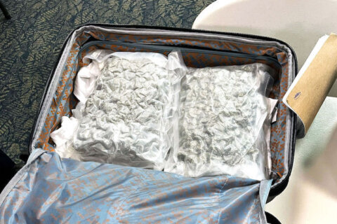 Dulles Airport traveler packed 2 pounds of pot in luggage, officials say