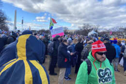 <p>Abortion rights opponents gather on the National Mall for the March for Life on Friday, January 20, 2023. (WTOP/Scott Gelman)</p>
