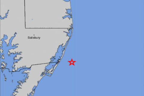 Small earthquake recorded off Maryland-Virginia coast