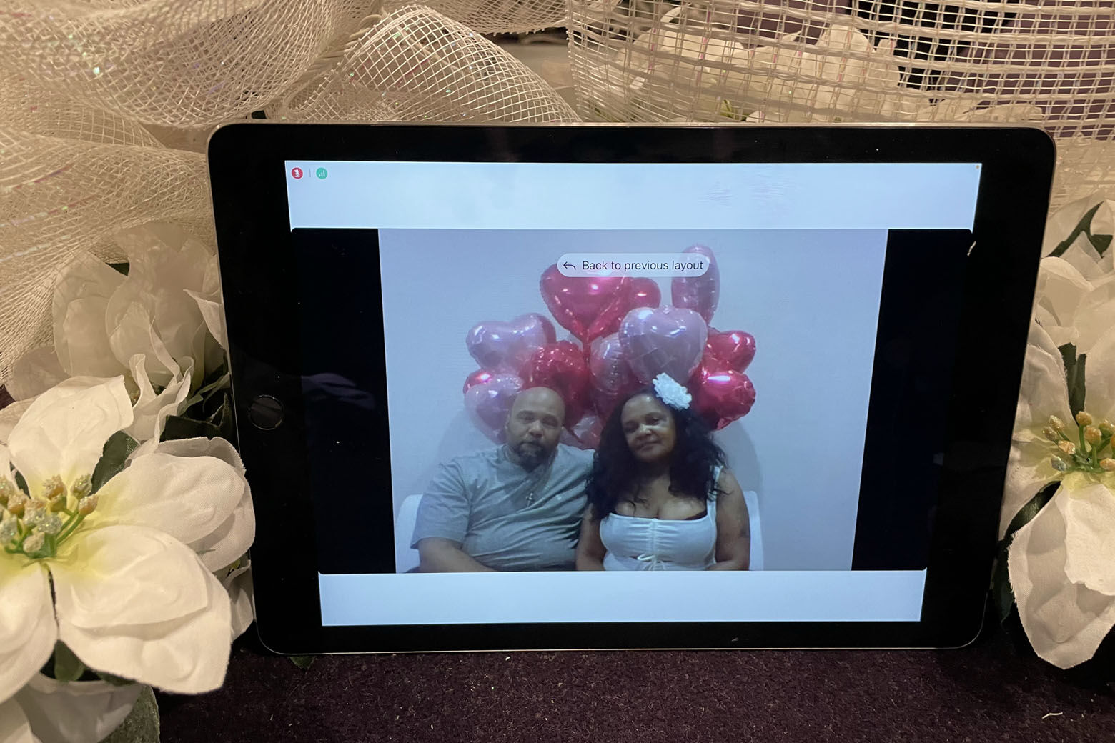 Lewis McCarson and Geri Harvey were one of three couples to wed in online civil ceremonies provided over by a D.C. court officer. (Courtesy D.C. Superior Court)