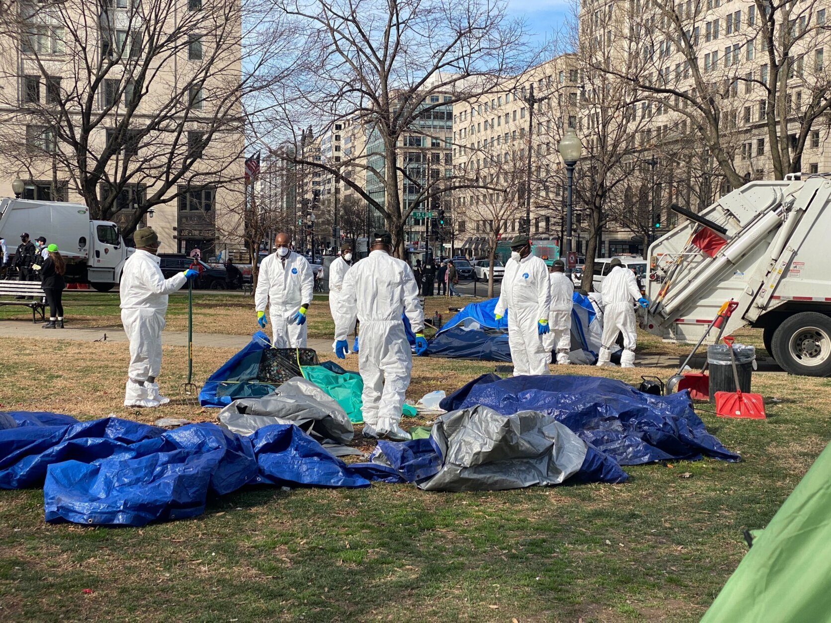 National Park Service official cleared a homeless encampment located just a block from the White House. (WTOP/Luke Lukert)