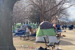 National Park Service official cleared a homeless encampment located just a block from the White House. (WTOP/Luke Lukert)