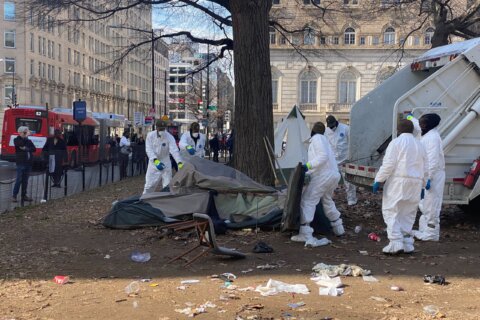 Homeless encampment cleared a block from White House; dozens relocated