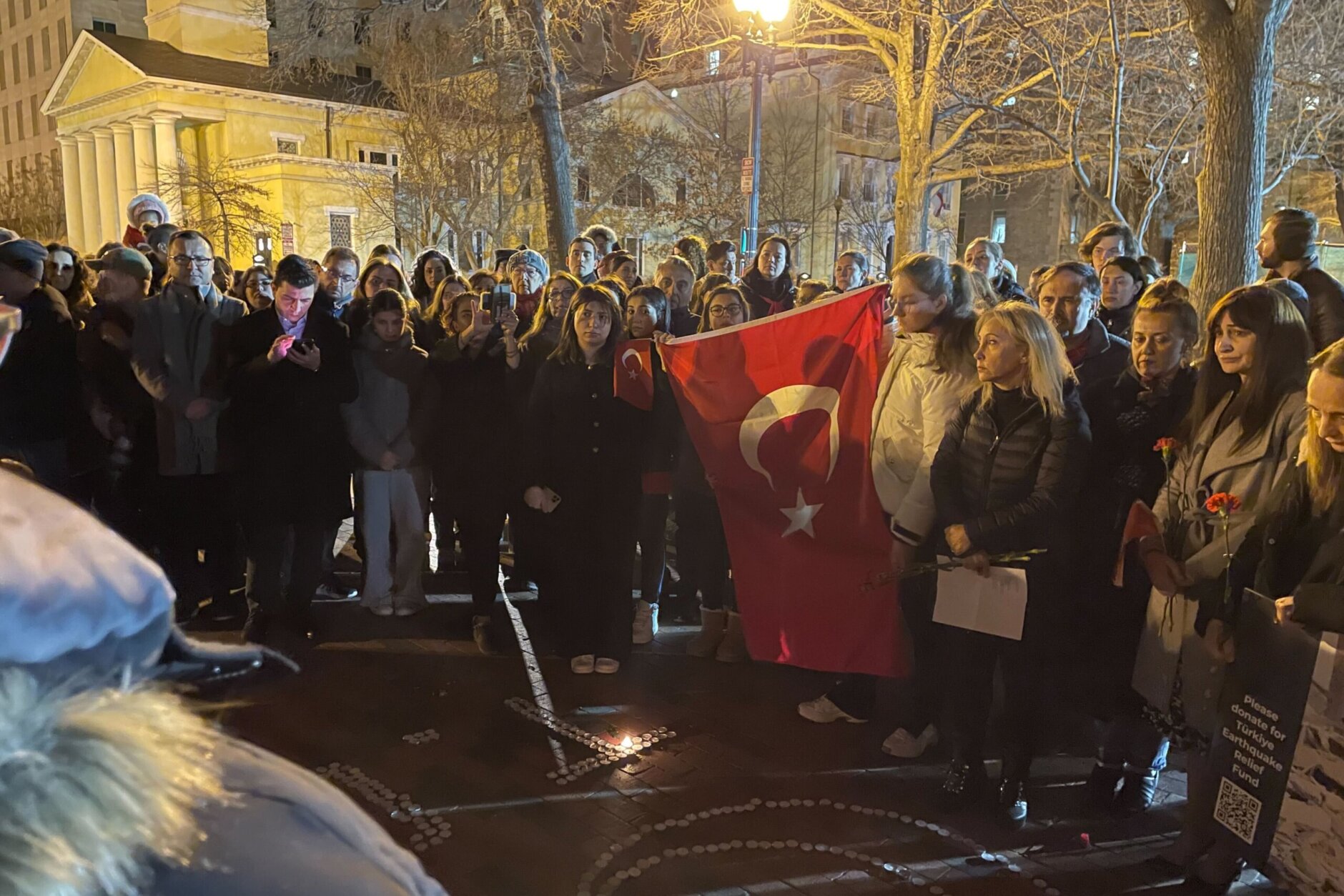 The victims of the deadly earthquake that has left tens of thousands dead in Turkey and Syria were remembered in D.C. with a vigil at Lafayette Square.