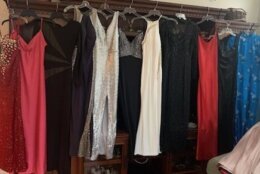 These are some of the 92 dresses that Gayle Gulley of Fairfax County is donating to the Montgomery County Department of Recreation's "Praisner's Project Prom Dress" giveaway.