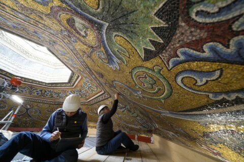 Visitors can see famed Florence baptistry’s mosaics up close