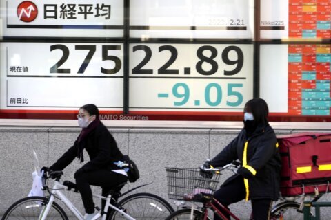 Asian shares decline following Wall Street tumble