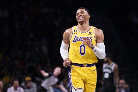 AP source: Lakers trading Westbrook to Utah in 3-team swap