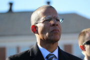 Maryland Attorney General Anthony Brown (D) looks on during a ceremony in Annapolis.