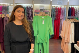 <p>Fariba Sharifi owns Ayna Modest Boutique in Potomac Mills Mall in Woodbridge, Virginia. (WTOP/Kyle Cooper)</p>

