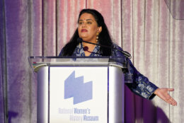 WASHINGTON, DC - MARCH 31: Zarna Garg speaks onstage during the National Women's History Museum's signature Women Making History Awards Gala at The Schuyler at the Hamilton Hotel on March 31, 2023 in Washington, DC. (Photo by Leigh Vogel/Getty Images for National Women's History Museum )