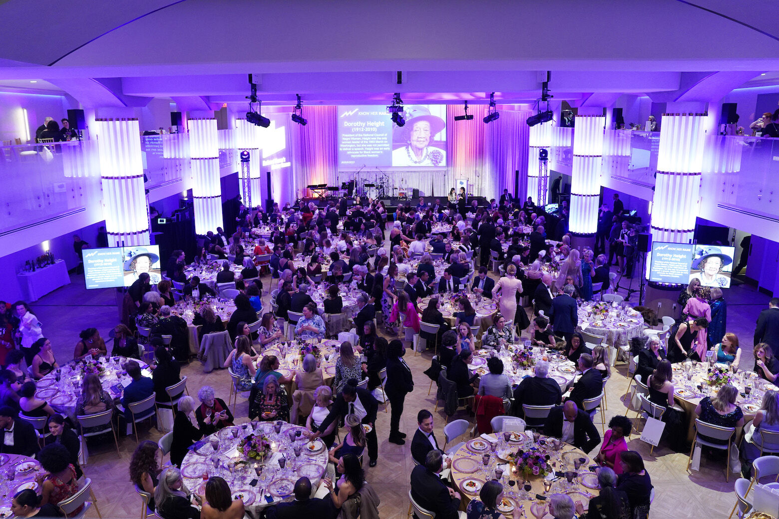 WASHINGTON, DC - MARCH 31: A wide view of dinner as guests arrive during the National Women's History Museum's signature Women Making History Awards Gala at The Schuyler at the Hamilton Hotel on March 31, 2023 in Washington, DC. (Photo by Leigh Vogel/Getty Images for National Women's History Museum )