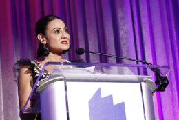 WASHINGTON, DC - MARCH 31: Mónica Gil speaks onstage during the National Women's History Museum's signature Women Making History Awards Gala at The Schuyler at the Hamilton Hotel on March 31, 2023 in Washington, DC. (Photo by Paul Morigi/Getty Images for National Women's History Museum )