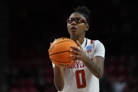 No. 14 Maryland women jump out early and cruise to 98-75 victory over Harvard in season opener