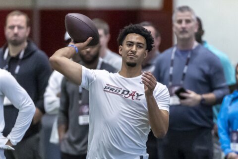 Alabama’s Bryce Young throws for NFL teams at pro day