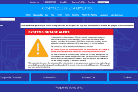 Maryland comptroller system outage delays tax return process, underscores need for updating